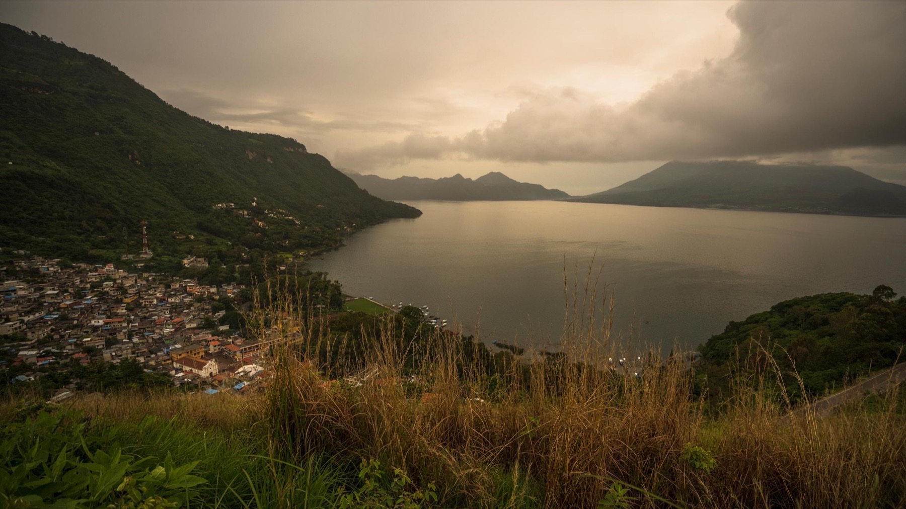 Lake Atitlán at golden hour